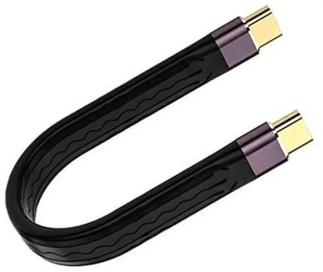 Main image of 0.4Ft Short USB C to USB C Cable, Flexible USB4 Type-C Cord, 40Gbps Data Transfer, PD 100W Fast Charging, 8K Video Output, Compatible with Thunderbolt 3, Thunderbolt 4 USB-C Devices