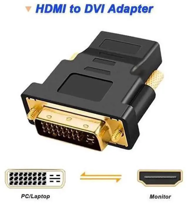 Alt view image 2 of 7 - Bi-Directional DVI 24+5 Male to HDMI Female Adapter, Gold-Plated HDMI DVI Converter Connector for PC, HDTV, Monitor, Projector, PS3, PS4, Supports 1080P Video, Plug and Play, 4 Pack