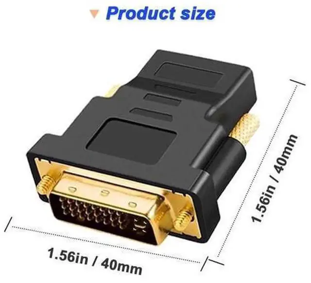 Alt view image 7 of 7 - Bi-Directional DVI 24+5 Male to HDMI Female Adapter, Gold-Plated HDMI DVI Converter Connector for PC, HDTV, Monitor, Projector, PS3, PS4, Supports 1080P Video, Plug and Play, 4 Pack