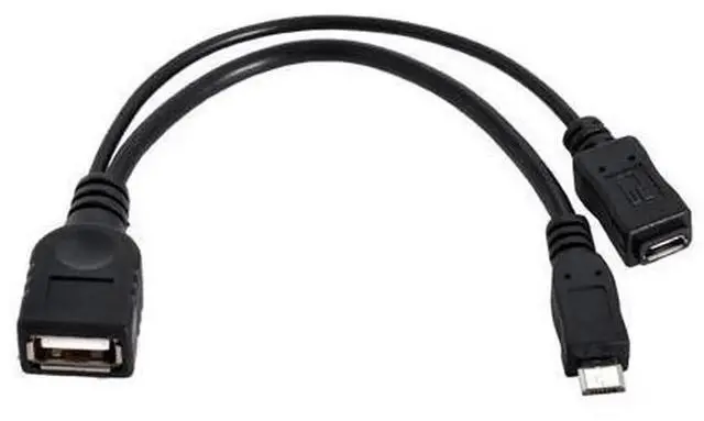 Main image of USB 2.0 OTG Adapter Cable, USB A Male to Micro USB OTG Cord with Extra Micro USB Power Supply Port, Supports Data Sync and Simultaneous Charging for Android Phones, Tablets