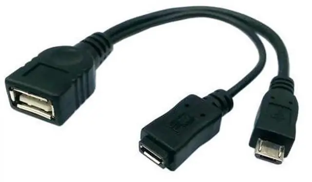 Alt view image 2 of 7 - USB 2.0 OTG Adapter Cable, USB A Male to Micro USB OTG Cord with Extra Micro USB Power Supply Port, Supports Data Sync and Simultaneous Charging for Android Phones, Tablets