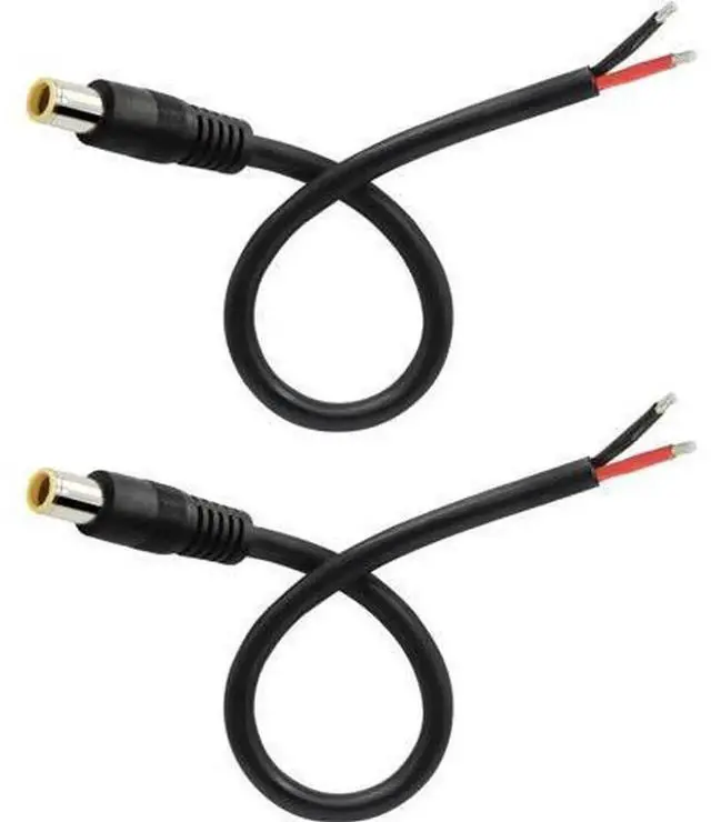 Main image of 2 Pack DC7909 Power Pigtail Cable, 12V DC 7.9x5.5mm Male Plug to Bare Open End Wire, 16AWG Heavy Gauge DC Power Supply Repair Cable for CCTV, LED Light, Router and DIY Electronics