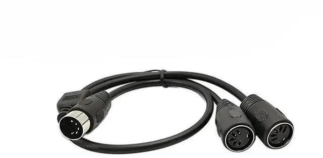 Main image of 0.5m DIN 5-Pin MIDI Y Splitter Cable, MIDI 5Pin Male to Dual DIN 5 Female Audio Extension Cord, D5P M-2F Adapter Cable for MIDI Synthesizer, Electronic Keyboard, Music Production Equipment