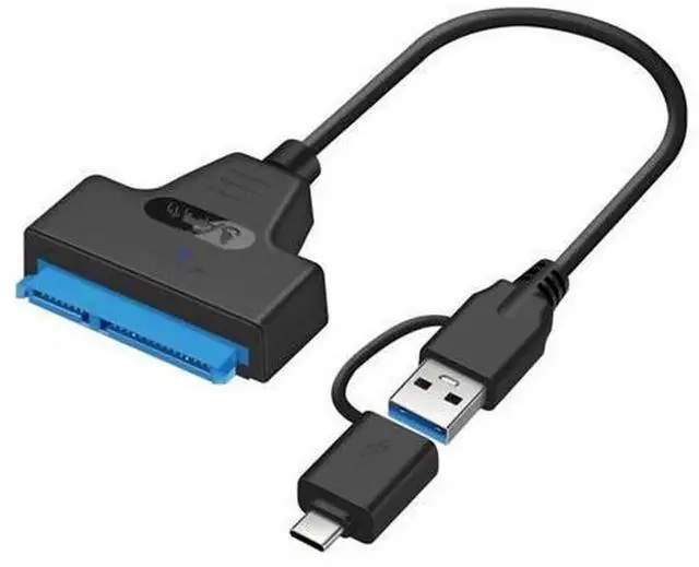 Main image of 2 in 1 SATA to USB 3.0 Cable, SATA to Type-C External Hard Drive 22Pin Converter Adapter, Portable SATA Cable for 2.5 Inch SATA HDD SSD, Support USB-A & USB-C Connection