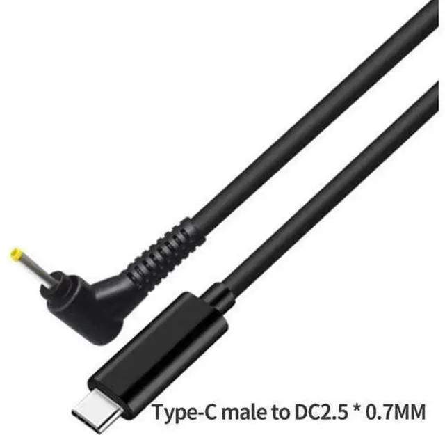 Alt view image 2 of 3 - 1.5M USB C Male to DC 2.5x0.7mm Charging Cable, 65W PD Fast Charging Adapter Cord, Type-C to DC Power Connector for Notebook PC, Portable USB-C PD Charger Cable for Laptops