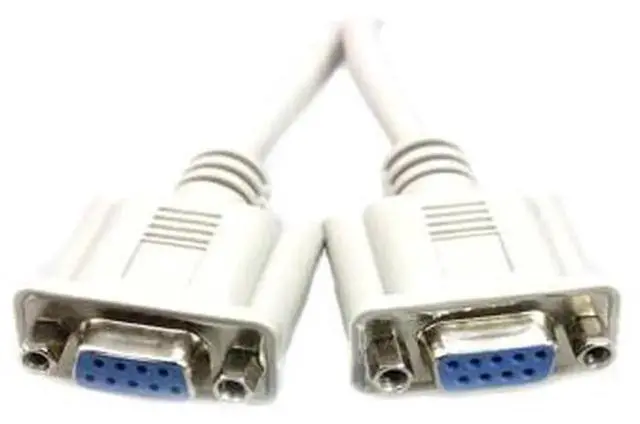 Alt view image 4 of 4 - DB9 Male to 2 Female RS232 Serial Splitter Cable, 1 Male to Dual Female RS232 Serial Port Splitter Cord, White Serial Communication Cable for POS Cash Registers, Customer Displays and Serial Control D