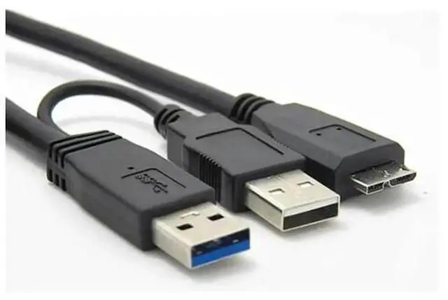 Alt view image 2 of 2 - USB 3.0 Type A to Micro B Y Cable, 0.6m USB3.0 Data & Charging Cord for External Mobile Hard Drive Disk, High Speed Transmission Micro B Harddisk Data Cable