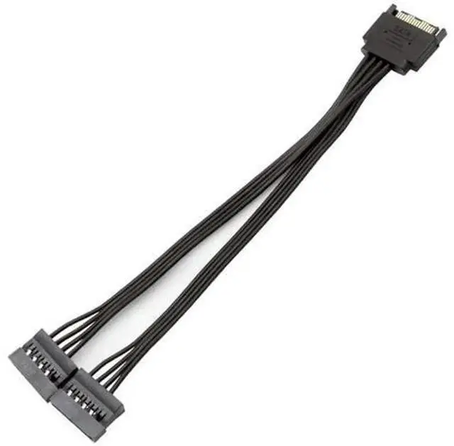 Main image of 22cm 15 Pin SATA Power Extension Cable, 8.6 Inch SATA Male to Female Splitter Cord (1 to 2), SATA Power Adapter Wire for HDD, SSD, Hard Drives, Computer Internal Power Supply Connection
