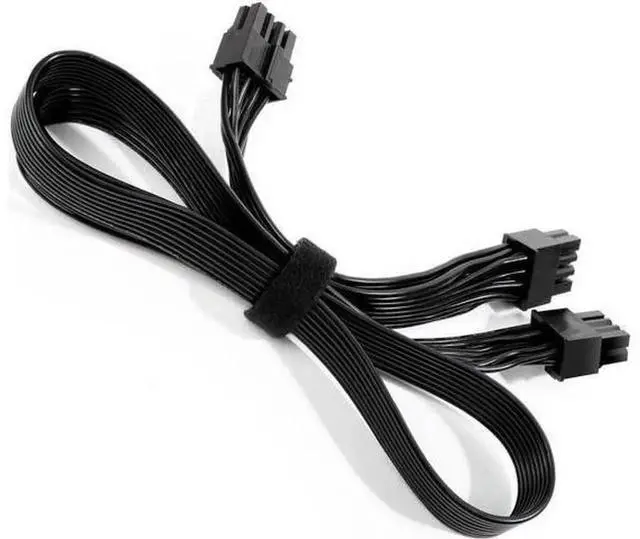 Alt view image 2 of 4 - 70cm+15cm Modular CPU Power Cable, PSU CPU 8 Pin to Dual 8 (4+4) Pin EPS Male to Male Cord, Compatible with Seasonic Focus Prime, ROG Thor, Strix Series Modular Power Supplies for Motherboard CPU Powe