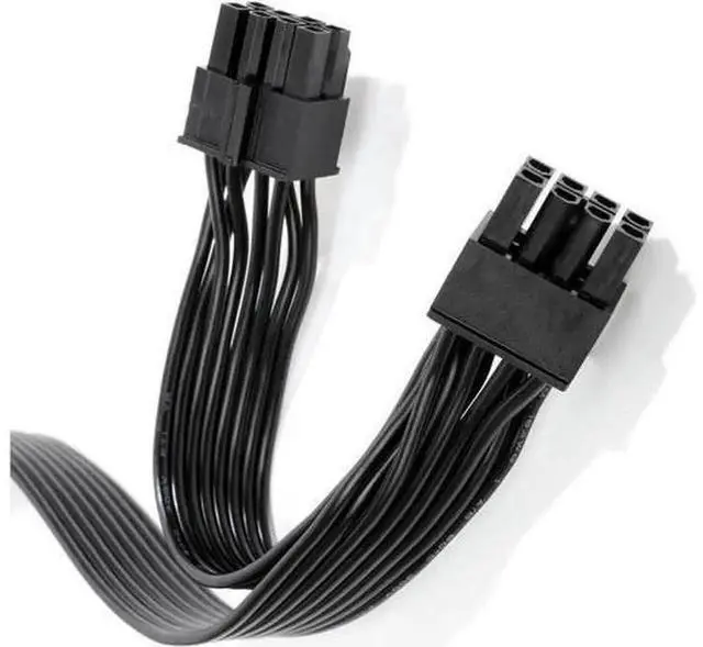 Alt view image 3 of 4 - 70cm+15cm Modular CPU Power Cable, PSU CPU 8 Pin to Dual 8 (4+4) Pin EPS Male to Male Cord, Compatible with Seasonic Focus Prime, ROG Thor, Strix Series Modular Power Supplies for Motherboard CPU Powe
