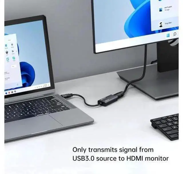 Alt view image 3 of 6 - MT-VIKI USB 3.0 to HDMI Adapter, 1080P Uni-Directional Male to Female Converter, External Video Graphics Adapter Compatible with Windows 7/8/8.1/10 and Mac OS for Extra Monitor Extension