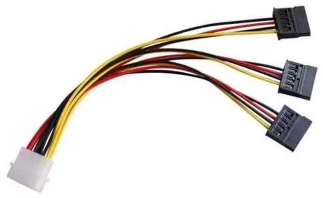 Main image of IDE 4Pin Male to 3 Port SATA Female Power Splitter Cable, IDE Molex to Multiple SATA Hard Drive Power Adapter Cord, 22cm SATA Power Extension Cable for PC HDD SSD