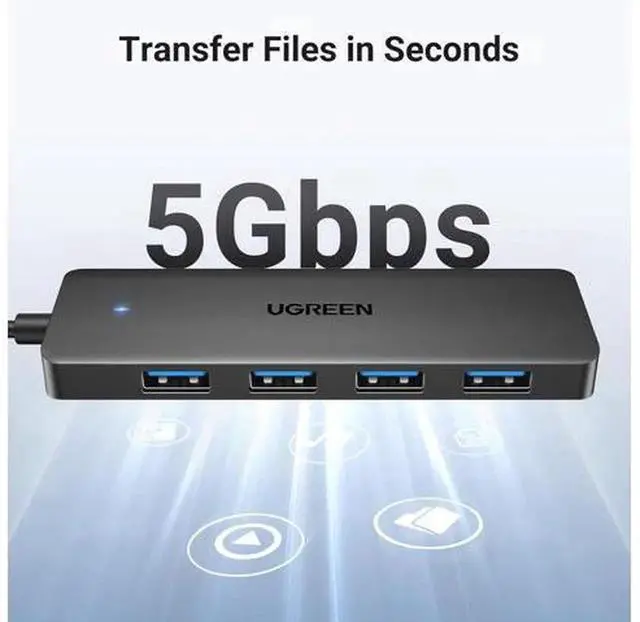 Alt view image 5 of 7 - UGREEN USB 3.0 Hub, 4 Port USB A Splitter Ultra Slim USB Expander Adapter 0.98ft/0.3m, Compatible with Laptop, Desktop PC, Mouse, Keyboard, Flash Drive, Printer, Xbox, PS5 and More USB Devices