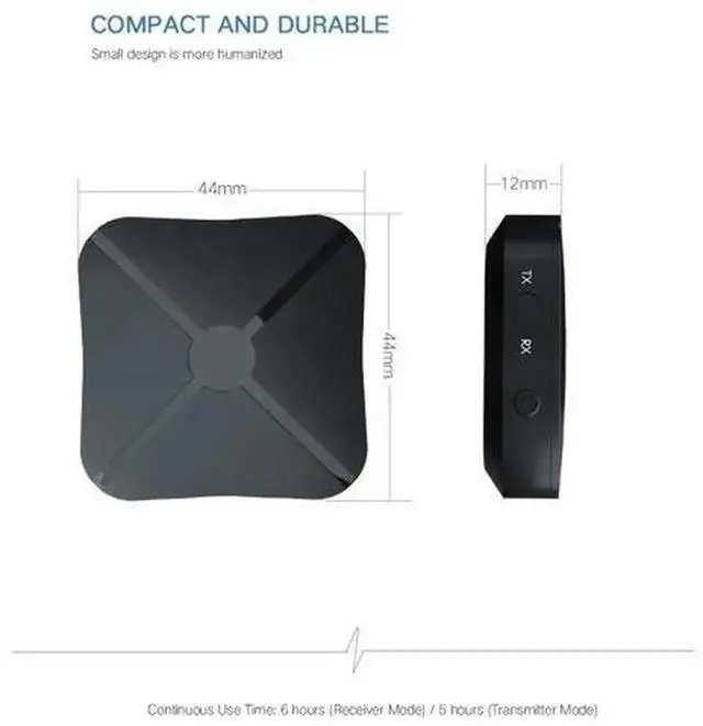 Alt view image 2 of 5 - 2-in-1 Bluetooth 4.2 Audio Transmitter & Receiver Adapter, Portable 3.5mm AUX Wireless Audio Converter for Player, TV, Car Speaker, Home Stereo, Bluetooth Audio Adapter PK B6