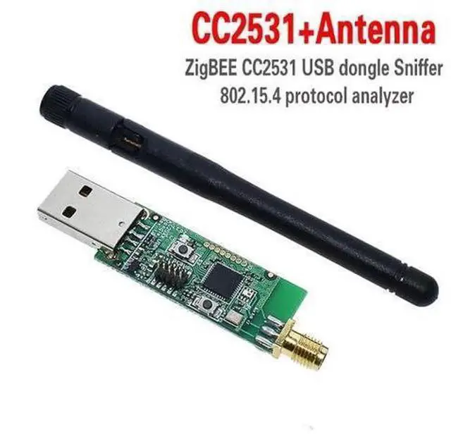 Main image of CC2531 USB Dongle Wireless Packet Capture Module with Antenna, 2.4GHz Packet Protocol Analysis Sniffer Adapter, Compatible with CC2530 CC2540 for Zigbee & BLE Debugging