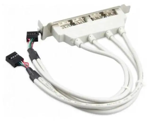 Alt view image 2 of 3 - 4 Port USB 2.0 to 9Pin Motherboard Header Bracket Extension Cable, Internal USB 2.0 Front Panel Baffle Adapter for PC Case