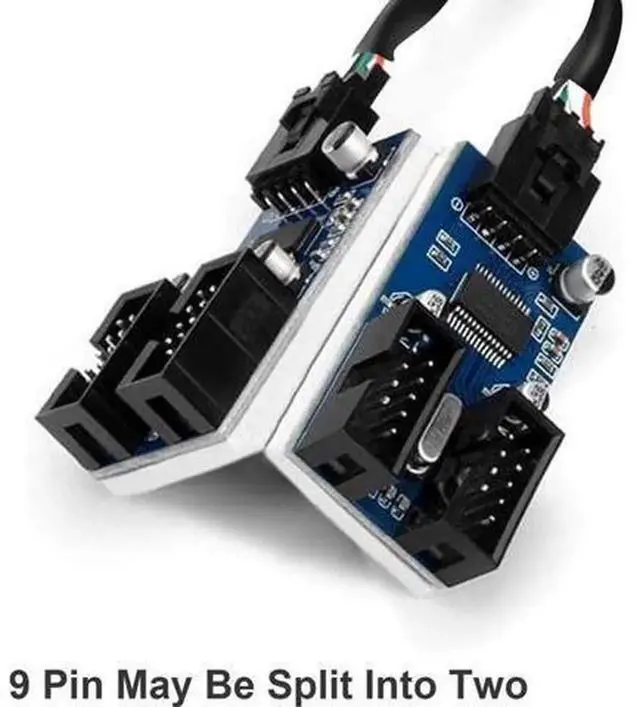 Alt view image 3 of 6 - 9 Pin USB 2.0 Header Splitter Cable, 1 Male to 4 Female Motherboard USB Extension Cord, Internal USB Port Multiplier Adapter for Desktop PC