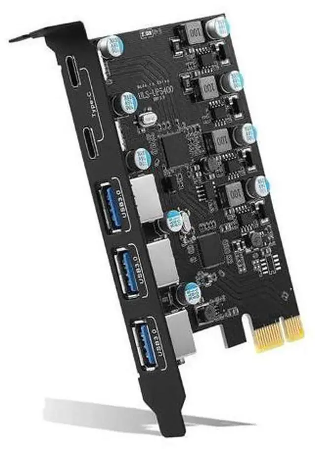 Alt view image 2 of 2 - 5 Ports USB 3.0 PCI Express Expansion Card, PCIE USB 3.0 Controller Adapter Card for Desktop PC, Internal PCI-E Riser Card Support Windows 11 10 8 7 System for Computer Peripherals Connection