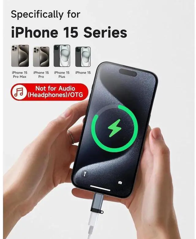 Alt view image 6 of 7 - Lightning Female to USB C Male Adapter 4 Pack, Type-C Charging & Data Transfer Converter Compatible with iPhone 15/15 Pro/15 Pro Max/15 Plus, iPad Air, Samsung Devices, Not Support Audio and OTG Funct