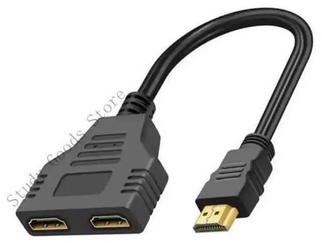 Main image of HDTV Splitter Adapter Cable, Male HDTV to Dual Female HDTV 1 In 2 Out Splitter Cord, Support 1080P Resolution, 1 to 2 Video Output Connector for LED LCD Display Simultaneous Signal Transmission