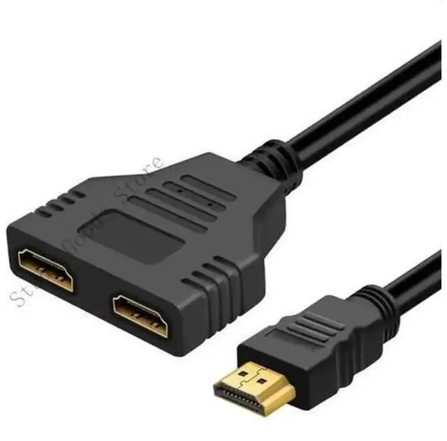 Alt view image 2 of 2 - HDTV Splitter Adapter Cable, Male HDTV to Dual Female HDTV 1 In 2 Out Splitter Cord, Support 1080P Resolution, 1 to 2 Video Output Connector for LED LCD Display Simultaneous Signal Transmission