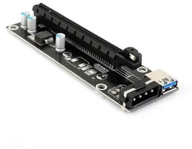Main image of PCIe Riser Card PCI Express 1X to 16X Adapter with USB 3.0 Data Cable, Powered by SATA to 4Pin IDE Molex Power Cord, GPU Extension Riser Cable for Desktop Graphics Card Installation