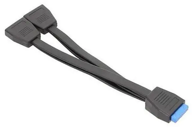 Main image of USB 3.0 19Pin/20Pin 1 to 2 Splitter Cable 20CM, Internal Motherboard USB3.0 Header Y Extension Cord, Compatible with ASUS MSI Gigabyte ASRock Desktop Mainboard, Expand One USB3.0 20Pin Port to Two Fro