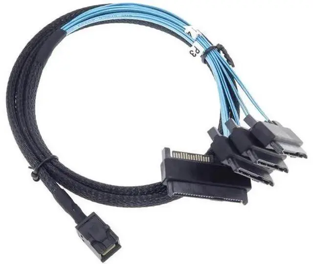 Alt view image 5 of 7 - 1M Mini SAS HD SFF-8643 to SFF-8482 29Pin Breakout Fan-Out Cable with SATA Power, Internal Server Cable for RAID Controller to HDD, SFF8643 to SFF8482 Hard Drive Connection Wire