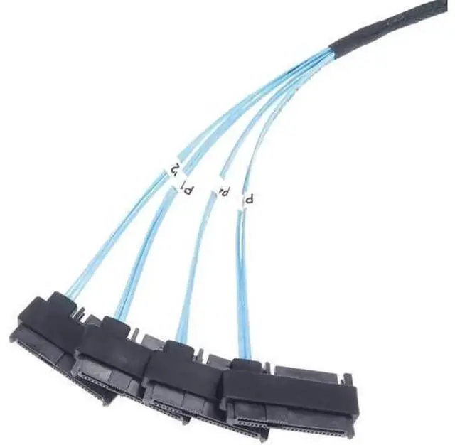 Alt view image 6 of 7 - 1M Mini SAS HD SFF-8643 to SFF-8482 29Pin Breakout Fan-Out Cable with SATA Power, Internal Server Cable for RAID Controller to HDD, SFF8643 to SFF8482 Hard Drive Connection Wire