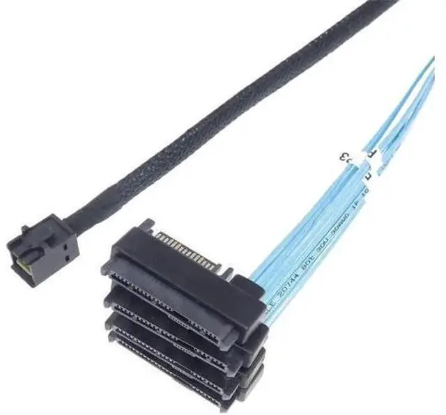 Alt view image 7 of 7 - 1M Mini SAS HD SFF-8643 to SFF-8482 29Pin Breakout Fan-Out Cable with SATA Power, Internal Server Cable for RAID Controller to HDD, SFF8643 to SFF8482 Hard Drive Connection Wire