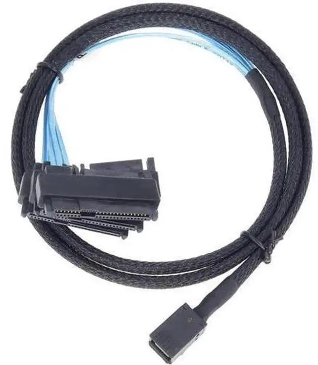 Alt view image 4 of 7 - 1M Mini SAS HD SFF-8643 to SFF-8482 29Pin Breakout Fan-Out Cable with SATA Power, Internal Server Cable for RAID Controller to HDD, SFF8643 to SFF8482 Hard Drive Connection Wire