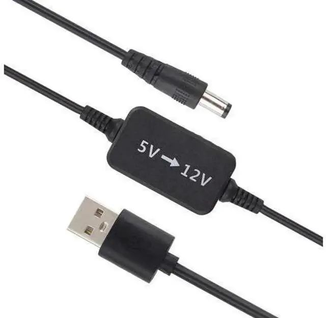 Main image of USB DC 5V to 12V Step Up Converter Power Cable, USB Voltage Boost Step-Up Cable, Portable Power Supply Cord for Camera, Desk Lamp, Speakers, Bluetooth Headset and Other 12V Low-Voltage Devices