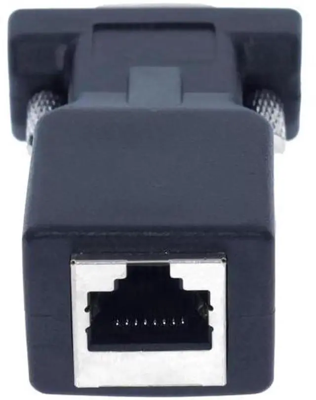Alt view image 2 of 5 - DB9 Male to RJ45 Female Serial Adapter, RJ45 to RS232 Converter, 9Pin COM Port to Ethernet RJ45 Port Adapter, RS232 Serial Signal Transfer Adapter for Serial Network Communication Equipment
