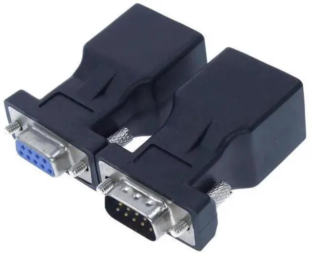Alt view image 3 of 5 - DB9 Male to RJ45 Female RS232 Serial Adapter, RJ45 to 9Pin RS232 Converter, Serial COM Port to RJ45 Network Port Adapter, Extend RS232 Signal via CAT5/CAT6 Ethernet Cable