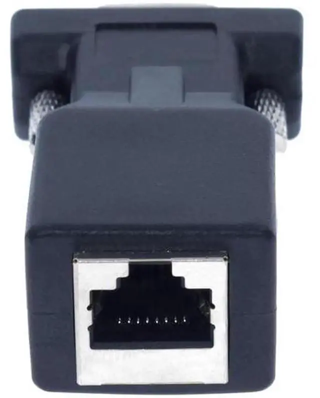 Alt view image 2 of 5 - DB9 Male to RJ45 Female RS232 Serial Adapter, RJ45 to 9Pin RS232 Converter, Serial COM Port to RJ45 Network Port Adapter, Extend RS232 Signal via CAT5/CAT6 Ethernet Cable