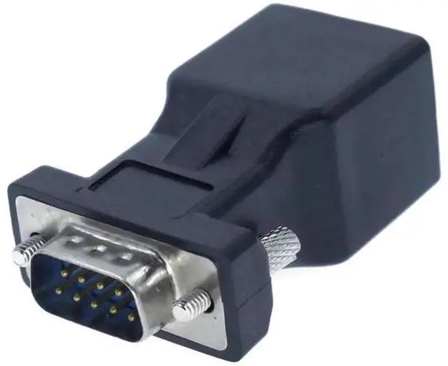 Main image of DB9 Male to RJ45 Female RS232 Serial Adapter, RJ45 to 9Pin RS232 Converter, Serial COM Port to RJ45 Network Port Adapter, Extend RS232 Signal via CAT5/CAT6 Ethernet Cable