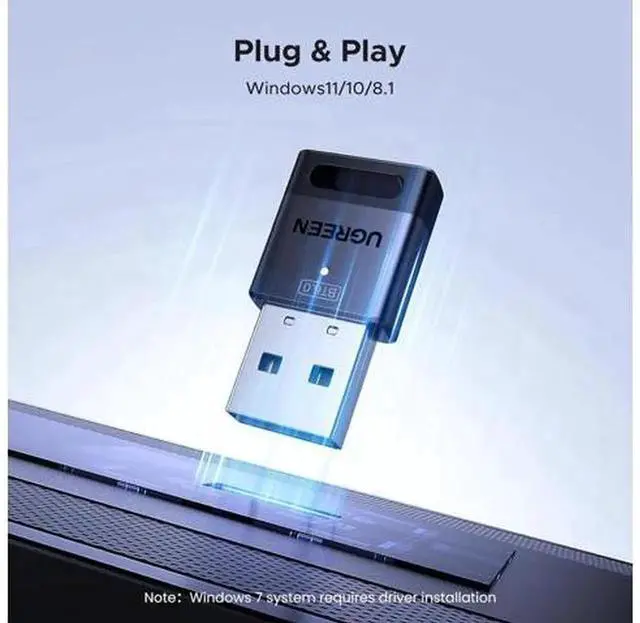 Alt view image 7 of 7 - UGREEN USB Bluetooth 6.0 Adapter for PC, Bluetooth Dongle Receiver with EDR & BLE, Plug & Play for Windows 11/10/8.1, Connect Wireless Headphones, Keyboard, Mouse, Speakers & Bluetooth Printers