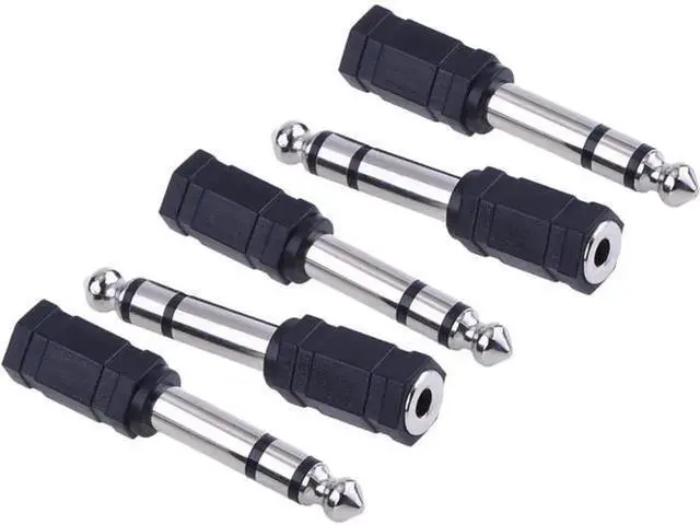 Alt view image 6 of 6 - eBoot 6.35mm (1/4 Inch) Male to 3.5mm (1/8 Inch) Female Stereo Audio Adapter, Black Headphone Jack Converter for Amplifiers Mixers Headsets, Pack of 5