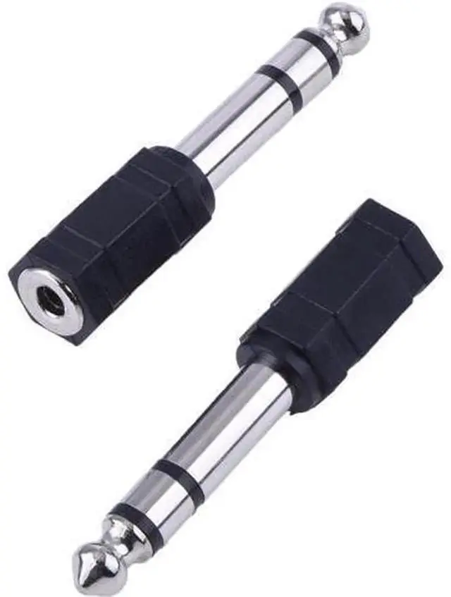 Alt view image 3 of 6 - eBoot 6.35mm (1/4 Inch) Male to 3.5mm (1/8 Inch) Female Stereo Audio Adapter, Black Headphone Jack Converter for Amplifiers Mixers Headsets, Pack of 5