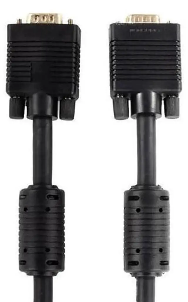 Alt view image 2 of 7 - Monoprice Super VGA Cable 10 Feet Black, Male to Male VGA Monitor Cable with Ferrite Cores & Gold-Plated Connectors, High Resolution VGA Cord for Monitors, Projectors, Desktops & Laptops