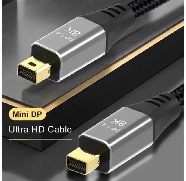 Alt view image 7 of 7 - DP-014 Mini DisplayPort 1.4 Cable, Mini DP to MiniDP Ultra HD Video Cable, Supports 8K@60Hz 7680×4320 & 4K@144Hz, High Refresh Rate Cord for PC, Laptop, Monitor and Television