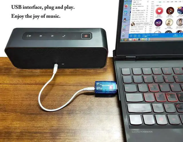 Alt view image 7 of 7 - External USB 2.0 Virtual 5.1 Channel 3D Audio Sound Card Adapter, USB to 3.5mm Headphone & Microphone Jack Converter Compatible with Windows Mac PC Laptop, 2 Pack Blue