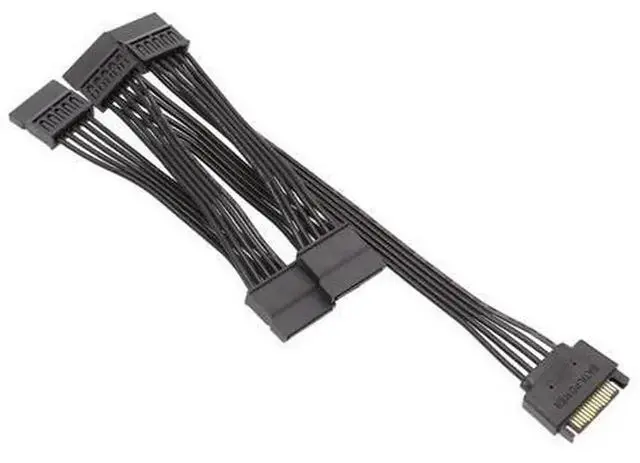 Alt view image 3 of 3 - 60CM SATA 15Pin Power Y Splitter Extension Cable, 1 Male to 5 Female SATA Power Adapter Cord, Internal Hard Drive Power Expansion Cable for HDD, SSD, Optical Drives in Desktop PC