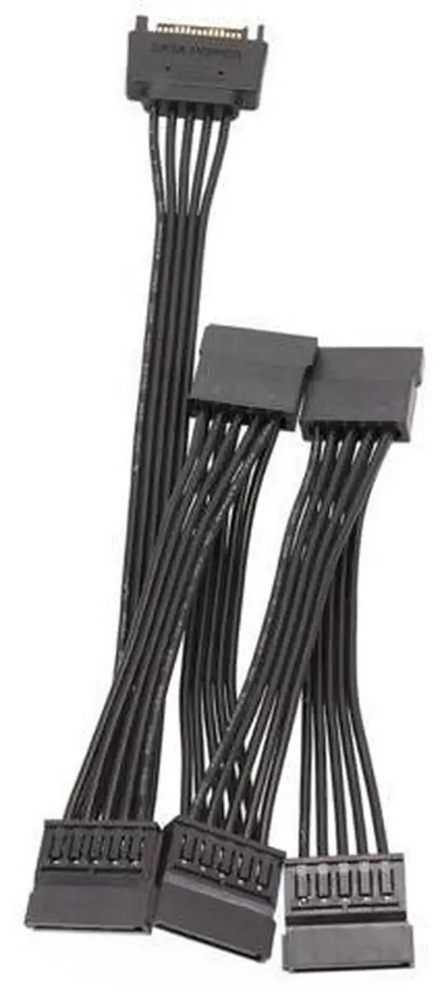 Alt view image 2 of 3 - 60CM SATA 15Pin Power Y Splitter Extension Cable, 1 Male to 5 Female SATA Power Adapter Cord, Internal Hard Drive Power Expansion Cable for HDD, SSD, Optical Drives in Desktop PC