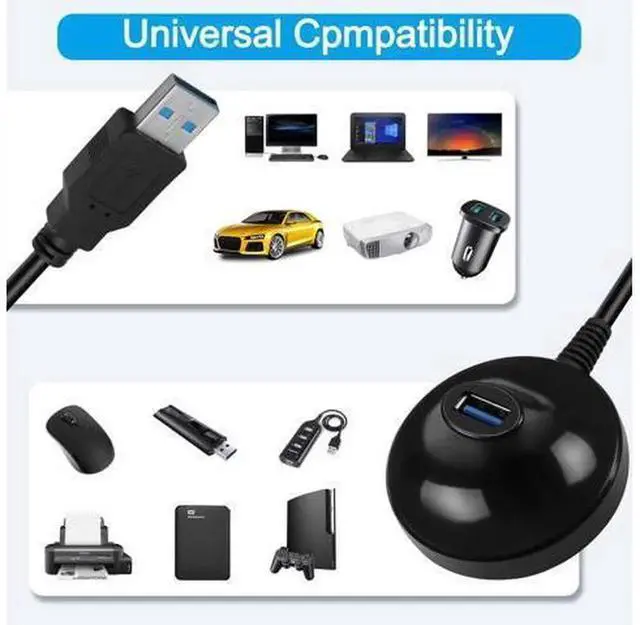 Alt view image 5 of 7 - 4.9FT USB 3.0 Extension Cable with Detachable Pedestal Stand, USB 3.0 Type-A Male to Female Extender Cord, 5Gbps Transfer Speed for WiFi Adapter, Flash Drive, Card Reader, Keyboard & Mouse