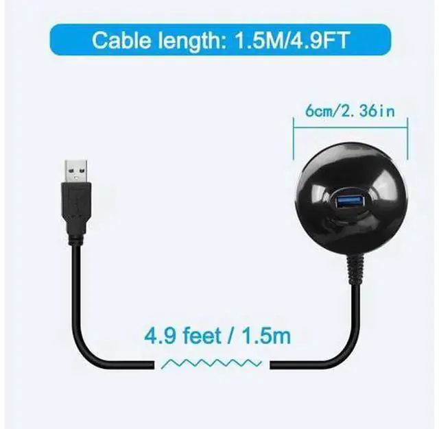 Alt view image 4 of 7 - 4.9FT USB 3.0 Extension Cable with Detachable Pedestal Stand, USB 3.0 Type-A Male to Female Extender Cord, 5Gbps Transfer Speed for WiFi Adapter, Flash Drive, Card Reader, Keyboard & Mouse