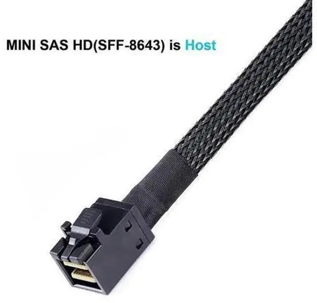 Alt view image 5 of 6 - 1M (3.3FT) Mini SAS HD SFF-8643 to 4X SFF-8482 Cable with SATA Power, Internal Server Storage Cord, Connect SAS RAID Controller to 4 SAS Hard Drives, SFF8643 to SFF8482 Breakout Cable