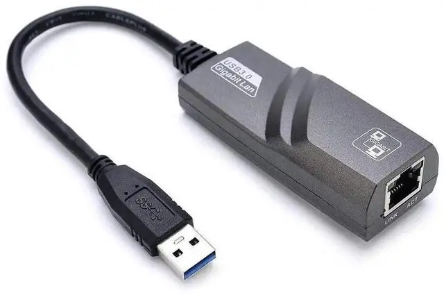 Main image of eokCXOY Super Speed USB 3.0 to RJ45 Gigabit Ethernet Adapter, 10/100/1000Mbps LAN Network Converter, Black USB3.0 Network Dongle for Laptop PC, Compatible with Windows Mac OS Linux System