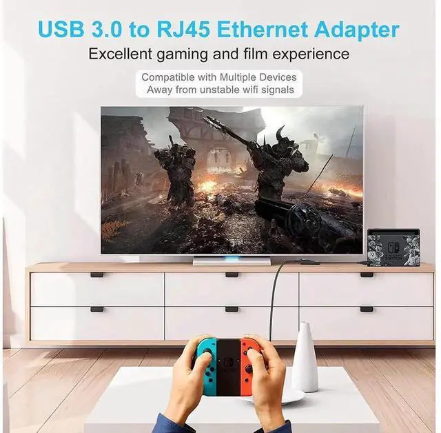 Alt view image 6 of 7 - eokCXOY Super Speed USB 3.0 to RJ45 Gigabit Ethernet Adapter, 10/100/1000Mbps LAN Network Converter, Black USB3.0 Network Dongle for Laptop PC, Compatible with Windows Mac OS Linux System