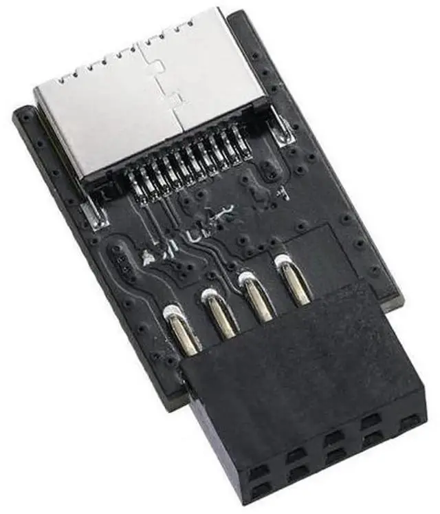 Main image of USB 2.0 9Pin Front Panel Header to USB 2.0 Type-E Internal Adapter, Motherboard Internal USB Converter Plug, 9Pin USB Header to Type-E Adapter Cable for PC Chassis Internal Connection